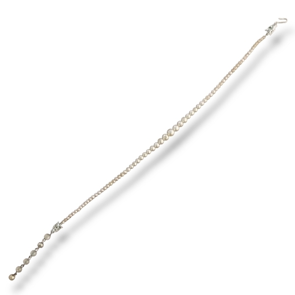 Vintage Champagne Simulated Pearl Collar Necklace - Picture 2 of 8